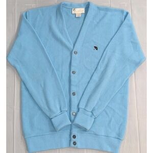 Vintage Arnold Palmer Cardigan Baby Blue Size M Late 70s-Mid 80s Made In USA
